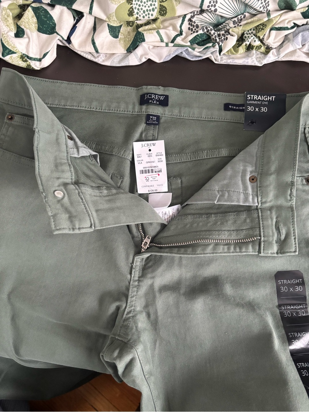 J. Crew Factory Men's Straight Pants in Sage Green